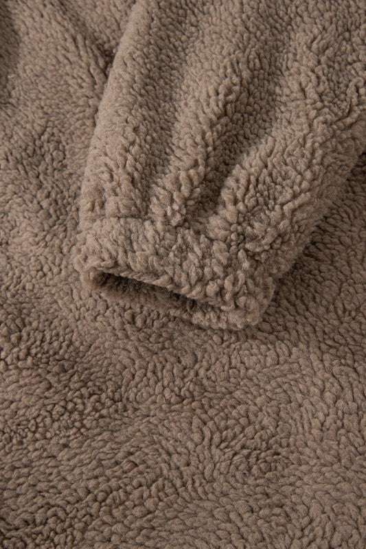 Women’s Leopard Fleece Sherpa Flap Pocket Buttoned Jacket | Zarnesh