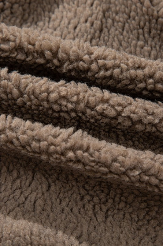 Women’s Leopard Fleece Sherpa Flap Pocket Buttoned Jacket | Zarnesh