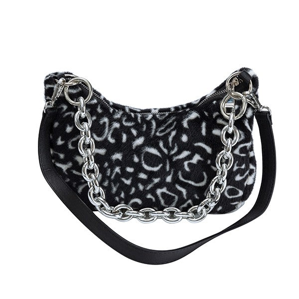 Womens Leopard Print Plush Bag | Zarnesh