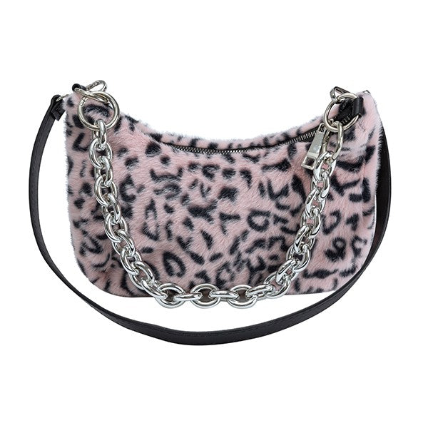 Womens Leopard Print Plush Bag | Zarnesh