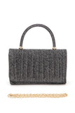 Womens Lurex Pleated Top Handle Evening Clutch Bag | Zarnesh