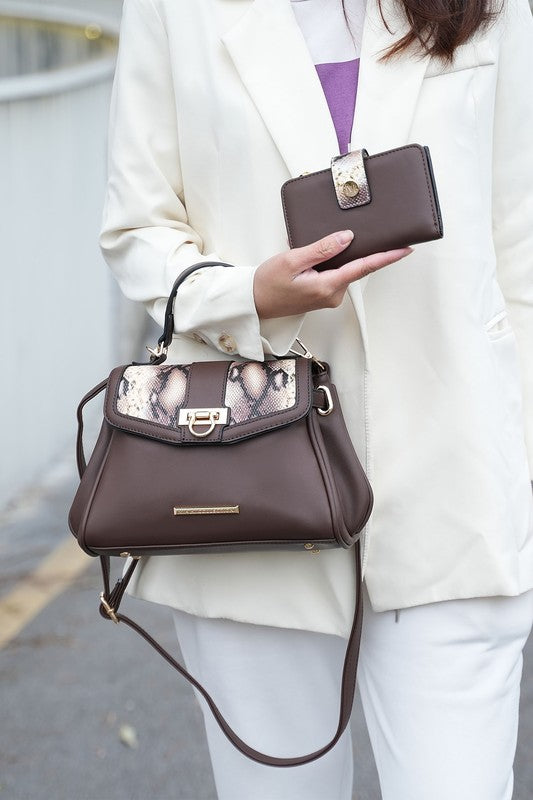 Womens MKF Geny Faux-Snake Shoulder Bag with Wallet by Mia K |  Zarnesh