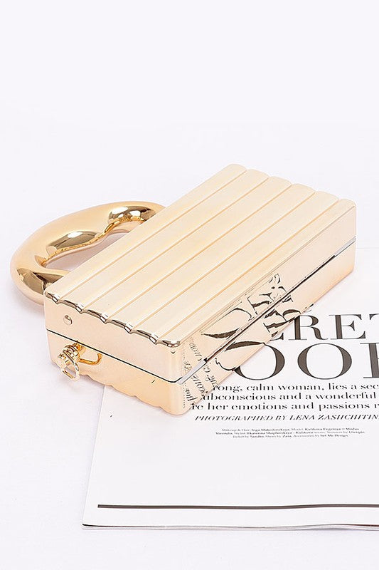 Women Luxury Metallic Top Handle Acrylic Box Clutch Bag Zarnesh