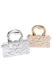 Women Metallic Top Handle Chain Strap Acrylic Box Clutch Bag Zarnesh