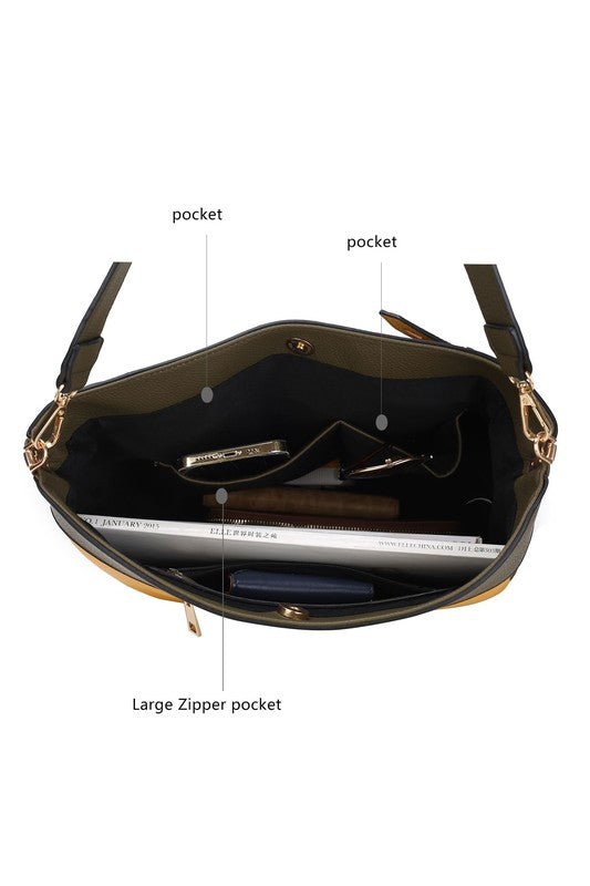 Womens MKF Collection Evie Two-Tone Shoulder Bag by Mia K | Zarnesh