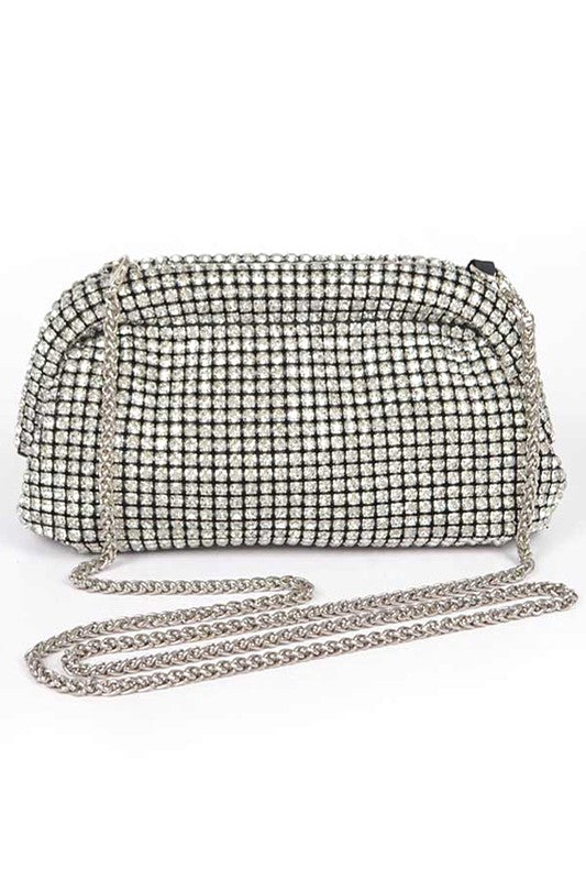 Womens Oversize Rhinestone Convertible Soft Clutch Bag| Zarnesh 