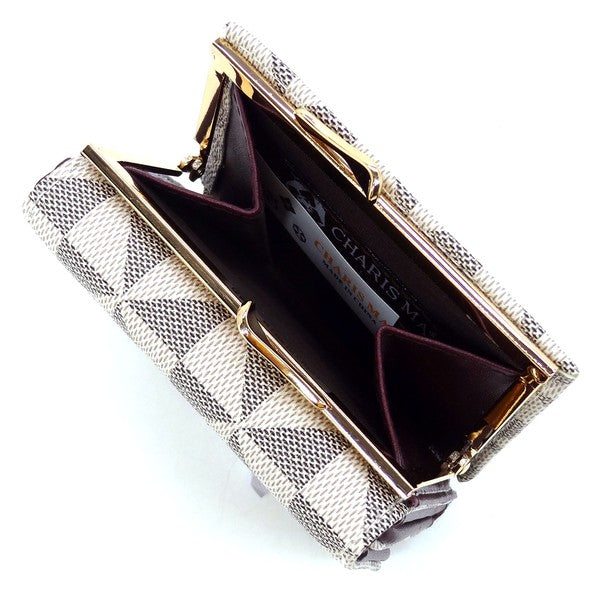 Womens PM Monogram Kiss Lock Tri-fold Wallet | Zarnesh