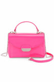 Womens Patent Faux Leather Top Handle Crossbody Bag | Zarnesh
