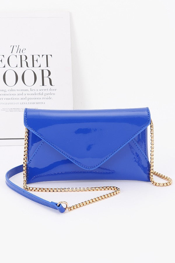 Womens Patent Finish Envelope Clutch Swing Bag | Zarnesh