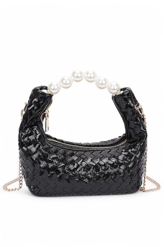 Womens Pearl  Metallic Convertible Clutch Bag | Zarnesh
