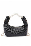 Womens Pearl  Metallic Convertible Clutch Bag | Zarnesh