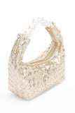 Womens Pearl  Metallic Convertible Clutch Bag | Zarnesh