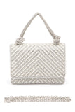 Womens Pearl Studs Rhinestone Handle Clutch Bag | Zarnesh