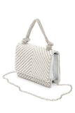 Womens Pearl Studs Rhinestone Handle Clutch Bag | Zarnesh