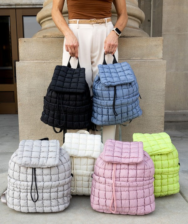 Womens Stevie Quilted Puffer Backpack | Zarnesh