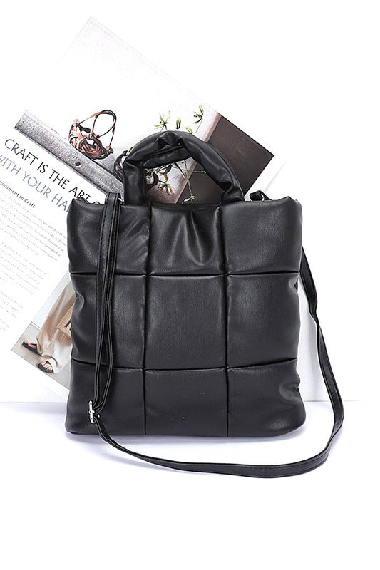 Womens Quilted Soft Puffer Top Handle Swing Bag | Zarnesh
