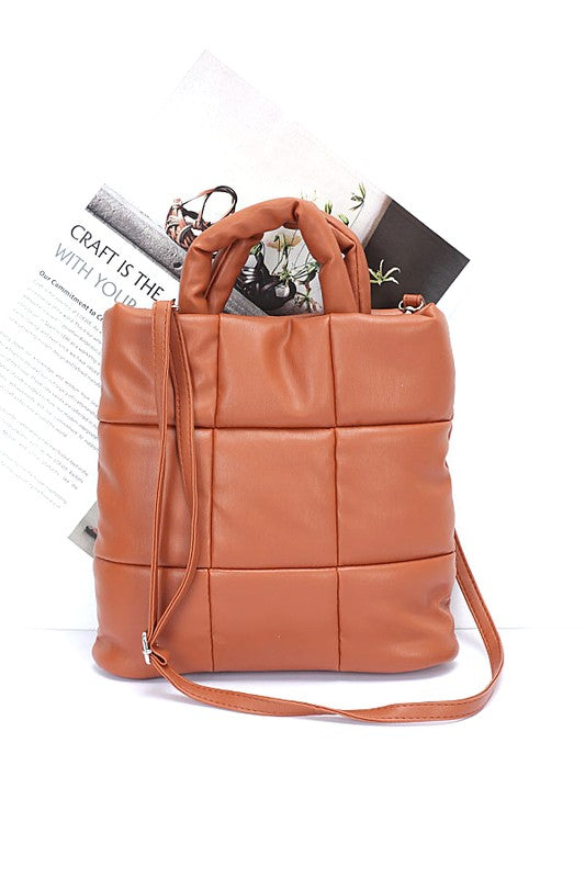 Womens Quilted Soft Puffer Top Handle Swing Bag | Zarnesh