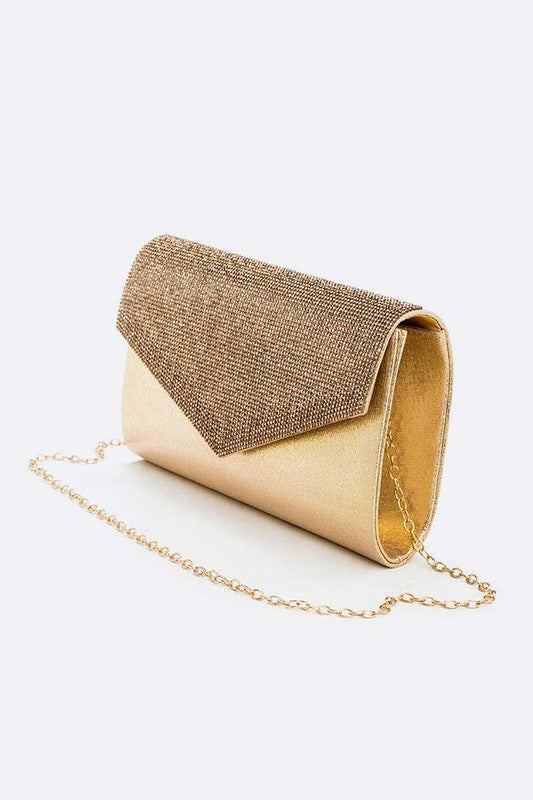 Womens Rhinestone Glitter Envelope Clutch Bag | Zarnesh