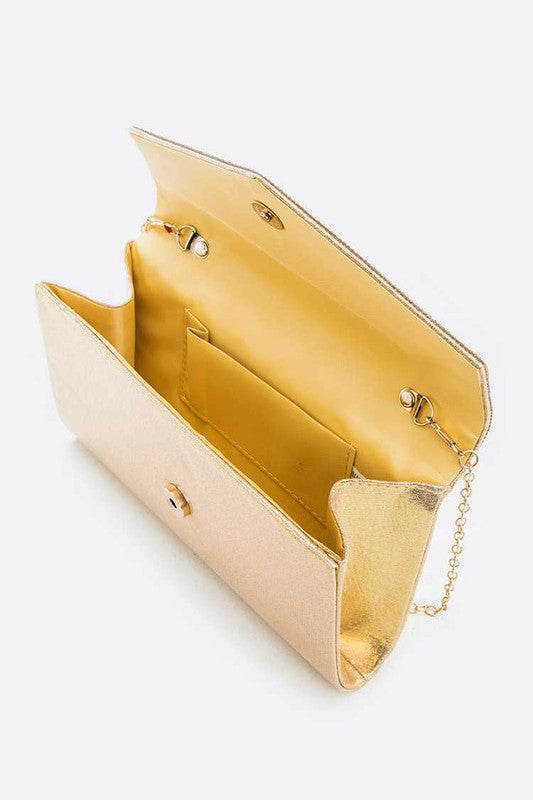 Womens Rhinestone Glitter Envelope Clutch Bag | Zarnesh