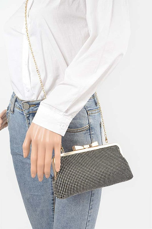 Womens Rhinestone Mesh Crystal  Clutch Bag | Zarnesh