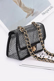 Women Rhinestone Mesh Turn Lock Iconic Shoulder Bag Zarnesh
