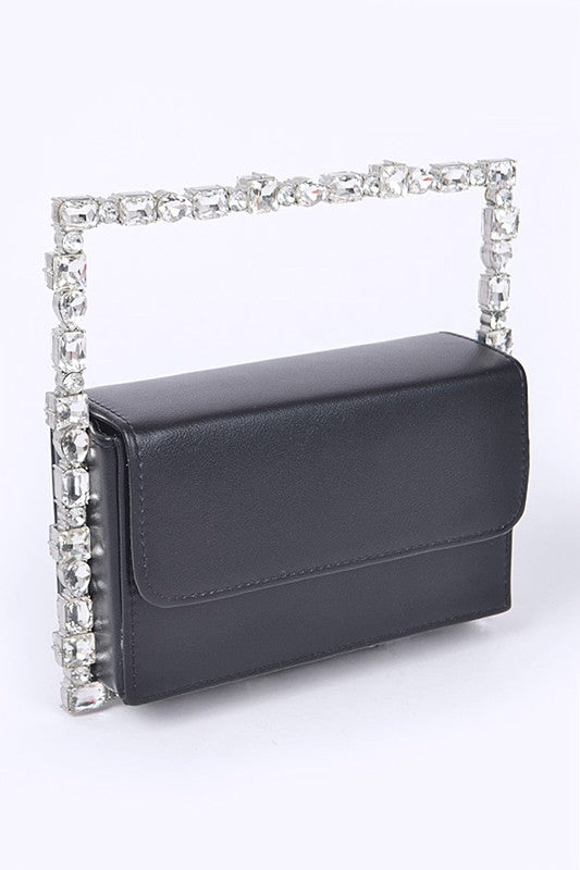 Womens Rhinestone Square Iconic Clutch | Zarnesh