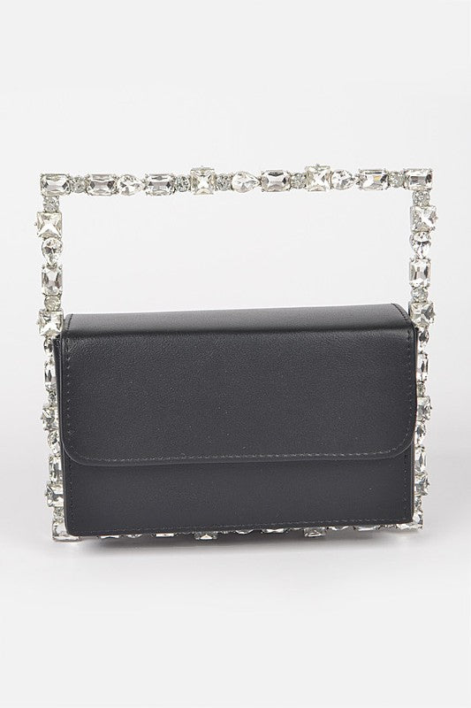 Womens Rhinestone Square Iconic Clutch | Zarnesh