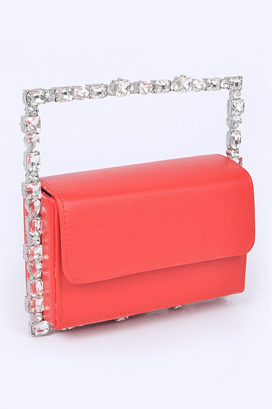 Womens Rhinestone Square Iconic Clutch | Zarnesh