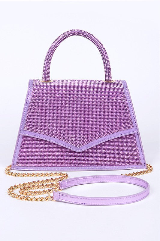 Womens Rhinestone Top Handle Convertible Clutch Bag | Zarnesh