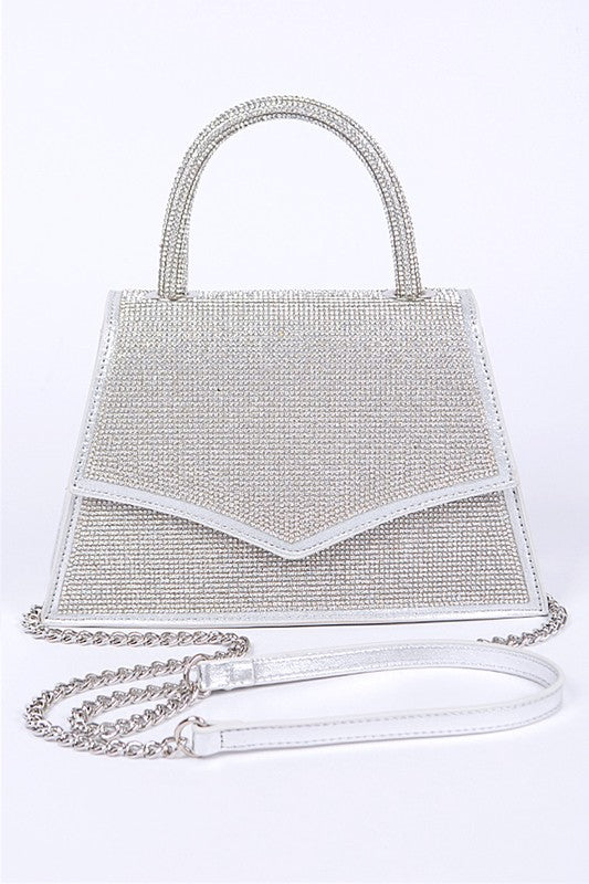 Womens Rhinestone Top Handle Convertible Clutch Bag | Zarnesh
