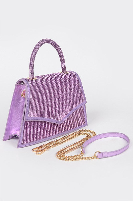 Womens Rhinestone Top Handle Convertible Clutch Bag | Zarnesh