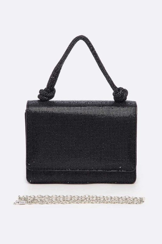 Womens Rhinestone Top Handle Small Bridal Party Clutch | Zarnesh