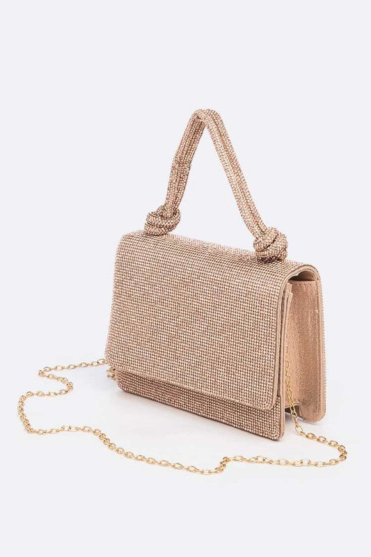 Womens Rhinestone Top Handle Small Bridal Party Clutch | Zarnesh