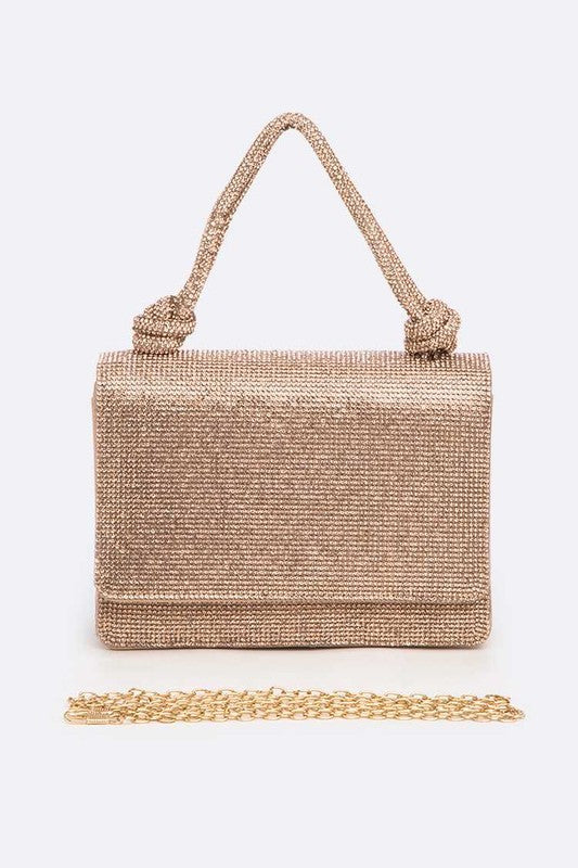 Womens Rhinestone Top Handle Small Bridal Party Clutch | Zarnesh