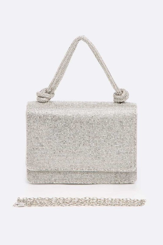 Womens Rhinestone Top Handle Small Bridal Party Clutch | Zarnesh