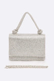 Womens Rhinestone Top Handle Small Bridal Party Clutch | Zarnesh