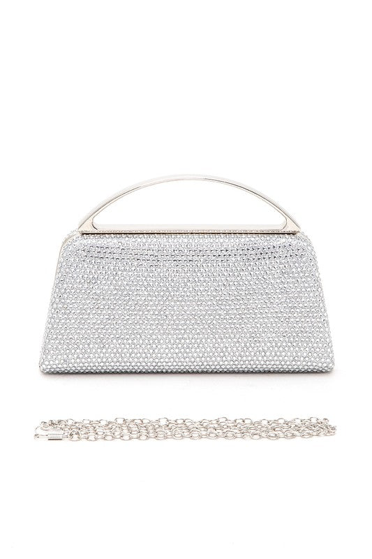 Womens Slim Top Handle Rhinestone Box Clutch | Zarnesh
