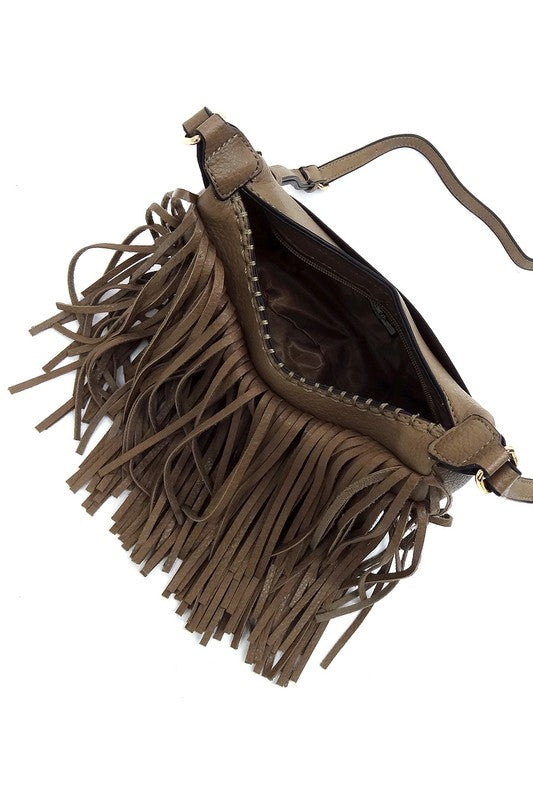 Women's Fringe Hobo Crossbody Bag | Zarnesh
