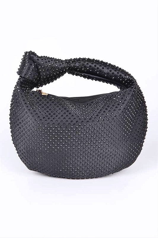 Womens Tonal Studded Knotted Soft Clutch | Zarnesh