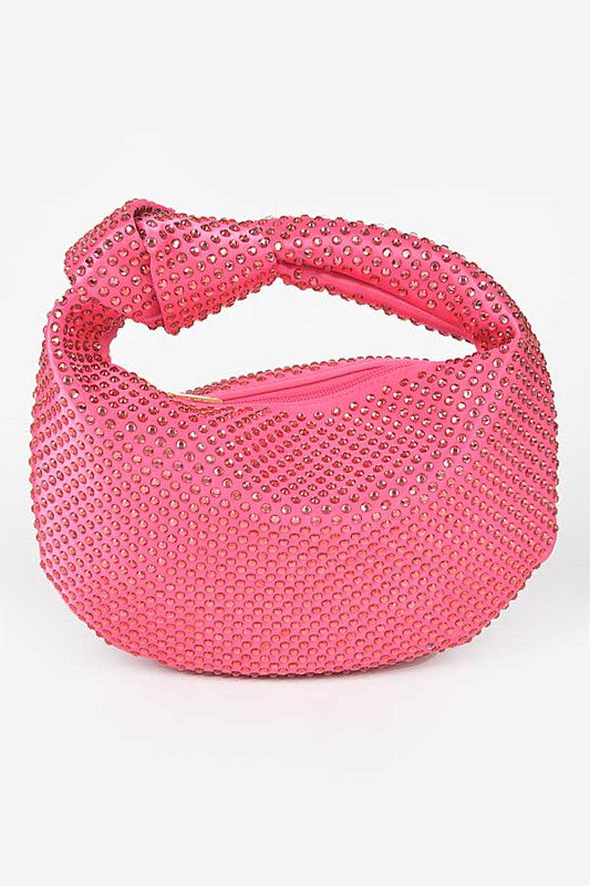 Womens Tonal Studded Knotted Soft Clutch | Zarnesh