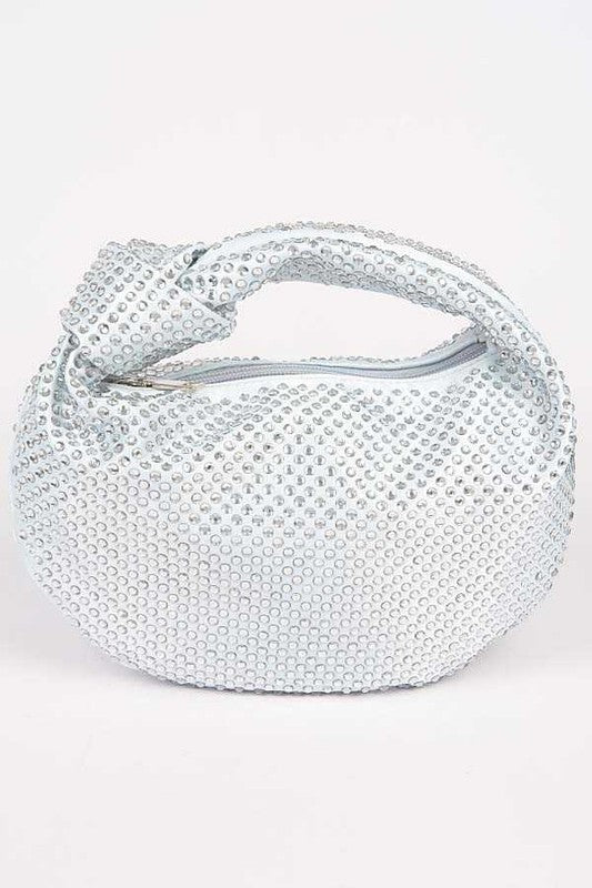 Womens Tonal Studded Knotted Soft Clutch | Zarnesh