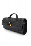 Womens Weaved Faux Leather Top Handle City Clutch Bag |Zarnesh