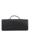 Womens Weaved Faux Leather Top Handle City Clutch Bag |Zarnesh