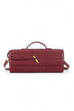 Womens Weaved Faux Leather Top Handle City Clutch Bag |Zarnesh
