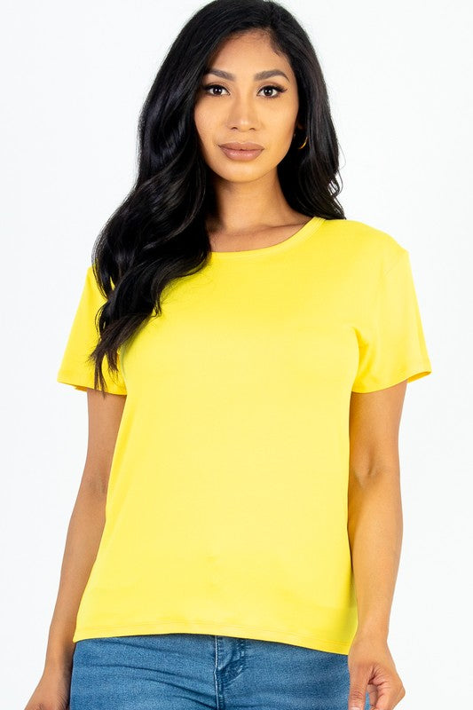 Women Flattering Fit Round Neck Short Sleeve T Shirt | Zarnes