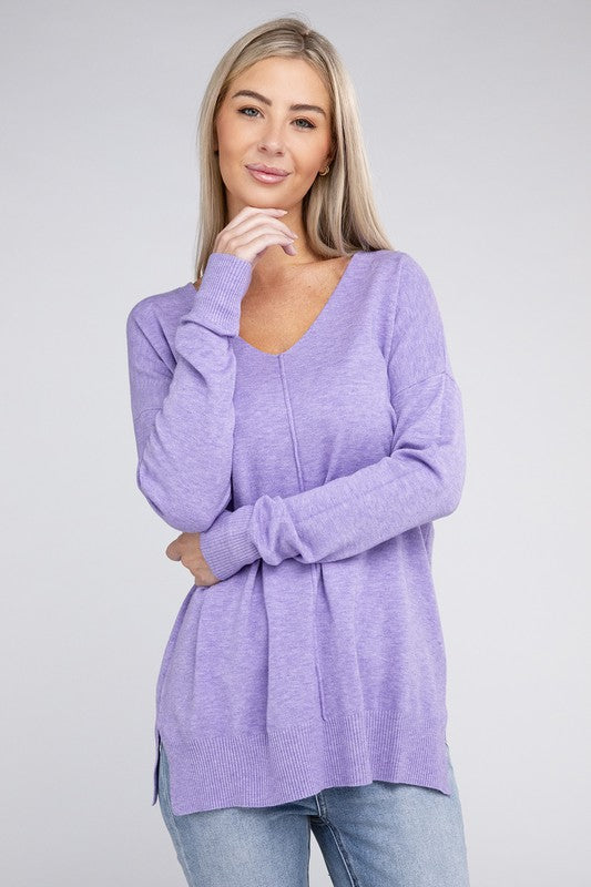 Women's Garment Dyed Front Seam Sweater | Zarnesh