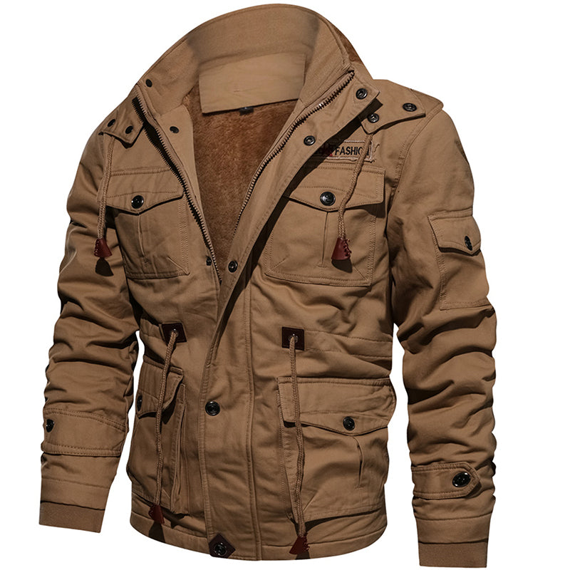 Men's Winter Fleece Jacket | Warm Hooded Coat for Military-Inspired Style | Zarnesh Outerwear