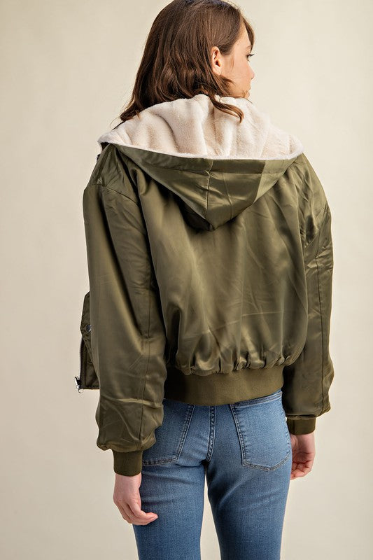 Women Reversible All-Weather Fur-Lined Bomber Jacket | Zarnesh