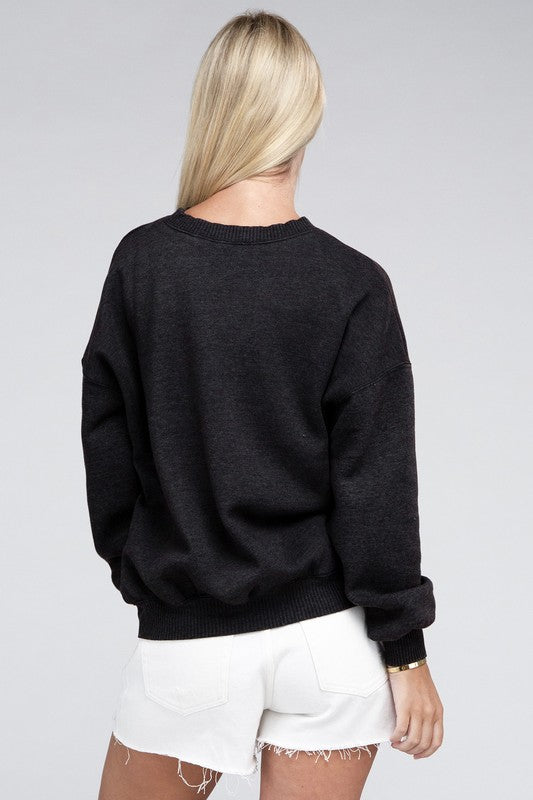 Women's Acid Wash Fleece Oversized Pullover | Zarnesh