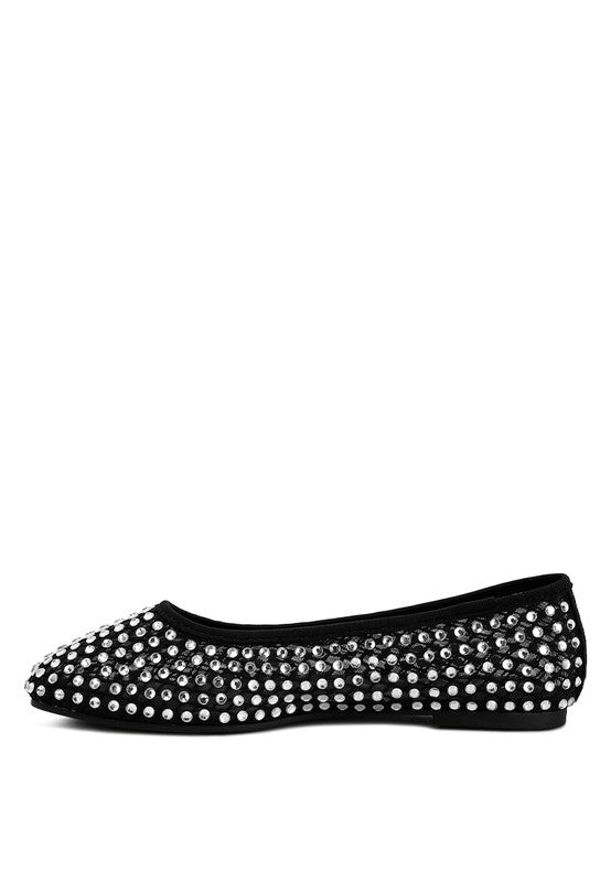 Women's Orson Naked Rhinestone Ballerinas | Zarnesh